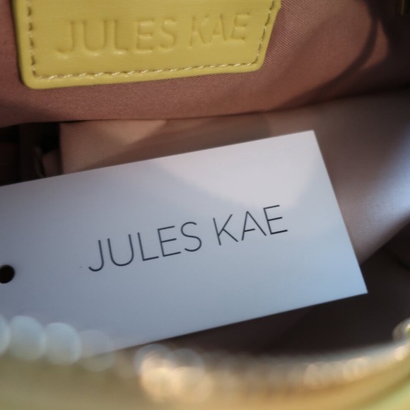 NWT Jules Kae Neon Green Luna Vegan Leather Purse Bag with Gold Chain - Picture 8 of 8